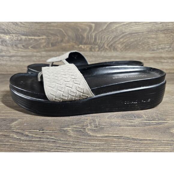 Donald Pliner FIFI Thong Sandal Woven Slide Gray Leather size 8.5 - Picture 5 of 10